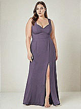 Alt View 1 Thumbnail - Lavender Contoured Wide Strap Sweetheart Maxi Dress