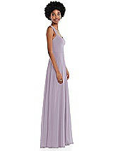 Side View Thumbnail - Lilac Haze Contoured Wide Strap Sweetheart Maxi Dress