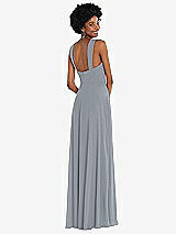 Rear View Thumbnail - Platinum Contoured Wide Strap Sweetheart Maxi Dress