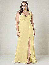 Alt View 1 Thumbnail - Pale Yellow Contoured Wide Strap Sweetheart Maxi Dress