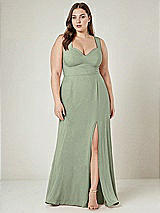 Alt View 1 Thumbnail - Sage Contoured Wide Strap Sweetheart Maxi Dress