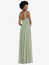 Rear View Thumbnail - Sage Contoured Wide Strap Sweetheart Maxi Dress