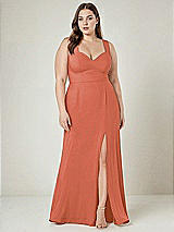 Alt View 1 Thumbnail - Terracotta Copper Contoured Wide Strap Sweetheart Maxi Dress