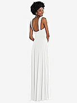 Rear View Thumbnail - White Contoured Wide Strap Sweetheart Maxi Dress