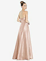 Rear View Thumbnail - Cameo Bow Cuff Strapless Satin Ball Gown with Pockets