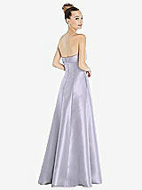 Rear View Thumbnail - Silver Dove Bow Cuff Strapless Satin Ball Gown with Pockets