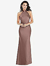 Front View Thumbnail - Sienna Scarf Tie High-Neck Halter Maxi Slip Dress