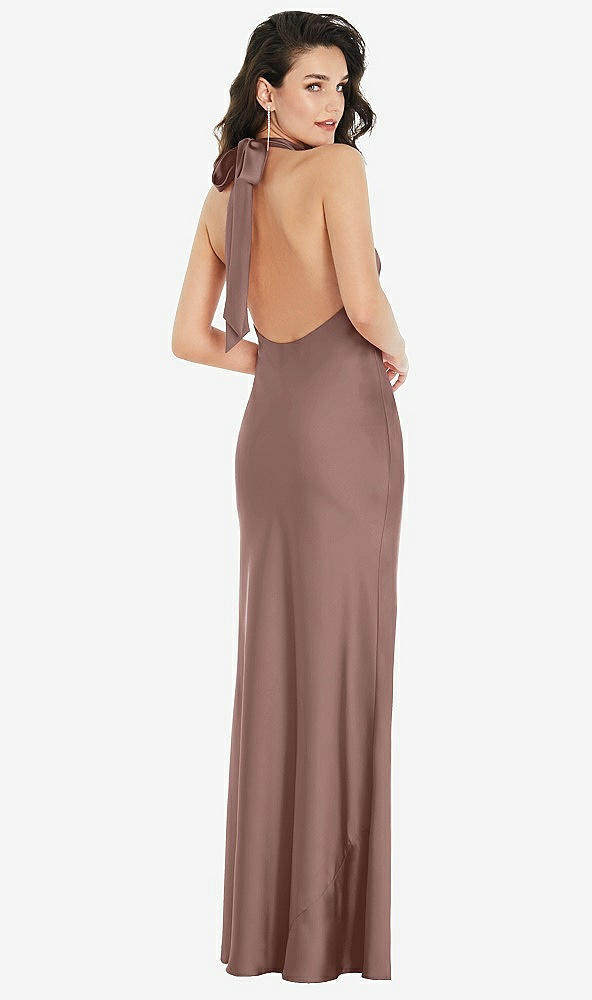 Back View - Sienna Scarf Tie High-Neck Halter Maxi Slip Dress