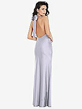 Rear View Thumbnail - Silver Dove Scarf Tie High-Neck Halter Maxi Slip Dress