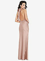 Rear View Thumbnail - Toasted Sugar Scarf Tie High-Neck Halter Maxi Slip Dress