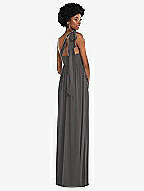 Alt View 3 Thumbnail - Caviar Gray Convertible Tie-Shoulder Empire Waist Maxi Dress