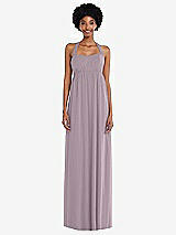 Alt View 4 Thumbnail - Lilac Dusk Convertible Tie-Shoulder Empire Waist Maxi Dress