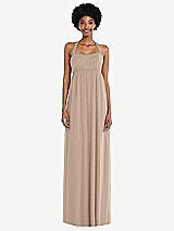 Alt View 4 Thumbnail - Topaz Convertible Tie-Shoulder Empire Waist Maxi Dress