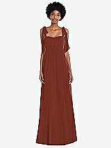 Front View Thumbnail - Auburn Moon Convertible Tie-Shoulder Empire Waist Maxi Dress