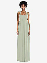 Alt View 4 Thumbnail - Celadon Convertible Tie-Shoulder Empire Waist Maxi Dress