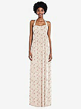 Alt View 4 Thumbnail - Coquette Floral Print Convertible Tie-Shoulder Empire Waist Maxi Dress