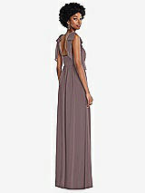 Rear View Thumbnail - French Truffle Convertible Tie-Shoulder Empire Waist Maxi Dress