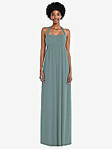 Alt View 4 Thumbnail - Icelandic Convertible Tie-Shoulder Empire Waist Maxi Dress