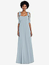 Front View Thumbnail - Mist Convertible Tie-Shoulder Empire Waist Maxi Dress