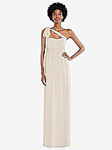 Alt View 2 Thumbnail - Oat Convertible Tie-Shoulder Empire Waist Maxi Dress