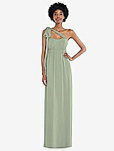 Alt View 2 Thumbnail - Sage Convertible Tie-Shoulder Empire Waist Maxi Dress