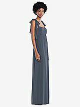 Side View Thumbnail - Silverstone Convertible Tie-Shoulder Empire Waist Maxi Dress