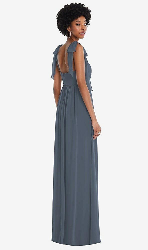 Back View - Silverstone Convertible Tie-Shoulder Empire Waist Maxi Dress