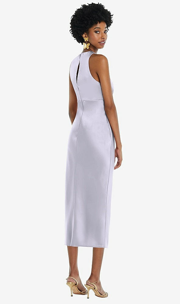 Back View - Silver Dove Jewel Neck Sleeveless Midi Dress with Bias Skirt