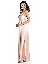 Side View Thumbnail - Blush Cowl-Neck Empire Waist Maxi Dress with Adjustable Straps