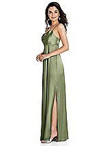 Side View Thumbnail - Kiwi Cowl-Neck Empire Waist Maxi Dress with Adjustable Straps