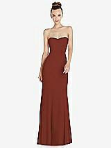 Front View Thumbnail - Auburn Moon Strapless Princess Line Crepe Mermaid Gown