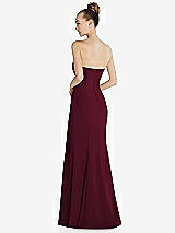 Rear View Thumbnail - Cabernet Strapless Princess Line Crepe Mermaid Gown