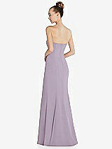 Rear View Thumbnail - Lilac Haze Strapless Princess Line Crepe Mermaid Gown