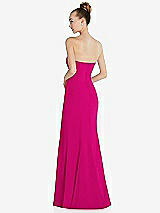 Rear View Thumbnail - Think Pink Strapless Princess Line Crepe Mermaid Gown