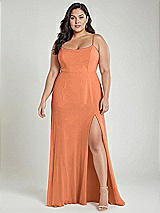 Alt View 2 Thumbnail - Sweet Melon Scoop Neck Convertible Tie-Strap Maxi Dress with Front Slit