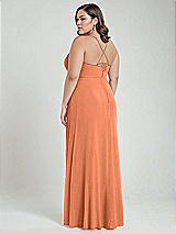 Alt View 3 Thumbnail - Sweet Melon Scoop Neck Convertible Tie-Strap Maxi Dress with Front Slit