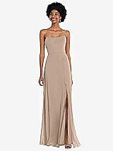 Alt View 1 Thumbnail - Topaz Scoop Neck Convertible Tie-Strap Maxi Dress with Front Slit