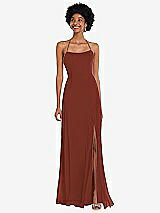 Alt View 1 Thumbnail - Auburn Moon Scoop Neck Convertible Tie-Strap Maxi Dress with Front Slit