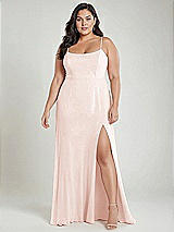 Alt View 2 Thumbnail - Blush Scoop Neck Convertible Tie-Strap Maxi Dress with Front Slit