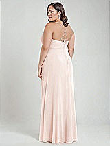 Alt View 3 Thumbnail - Blush Scoop Neck Convertible Tie-Strap Maxi Dress with Front Slit