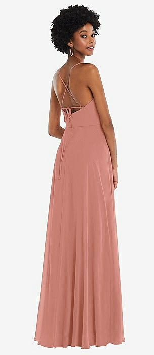 NEW AFTER SIX Desert Rose Tie deals Back Cutout Chiffon Gown Size 18-R1