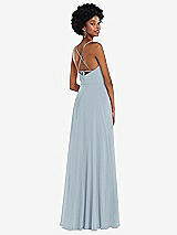 Rear View Thumbnail - Mist Scoop Neck Convertible Tie-Strap Maxi Dress with Front Slit