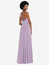 Rear View Thumbnail - Pale Purple Scoop Neck Convertible Tie-Strap Maxi Dress with Front Slit