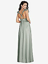 Alt View 1 Thumbnail - Willow Green Deep V-Neck Ruffle Cap Sleeve Maxi Dress with Convertible Straps