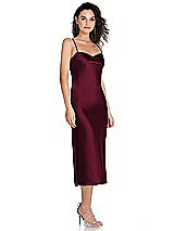 Side View Thumbnail - Cabernet Open-Back Convertible Strap Midi Bias Slip Dress