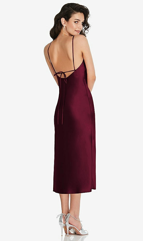 Back View - Cabernet Open-Back Convertible Strap Midi Bias Slip Dress