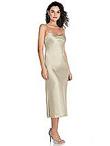 Side View Thumbnail - Champagne Open-Back Convertible Strap Midi Bias Slip Dress