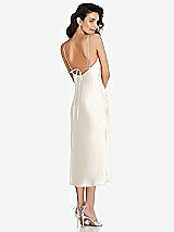 Rear View Thumbnail - Ivory Open-Back Convertible Strap Midi Bias Slip Dress