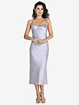 Front View Thumbnail - Silver Dove Open-Back Convertible Strap Midi Bias Slip Dress