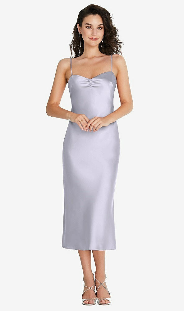 Front View - Silver Dove Open-Back Convertible Strap Midi Bias Slip Dress